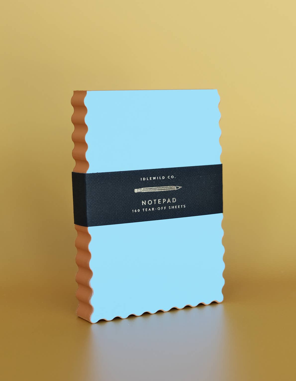 Mini Wave Shaped Notepad / Sky + Tangerine Edge