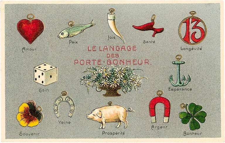 Postcard FE-32 Charm Language