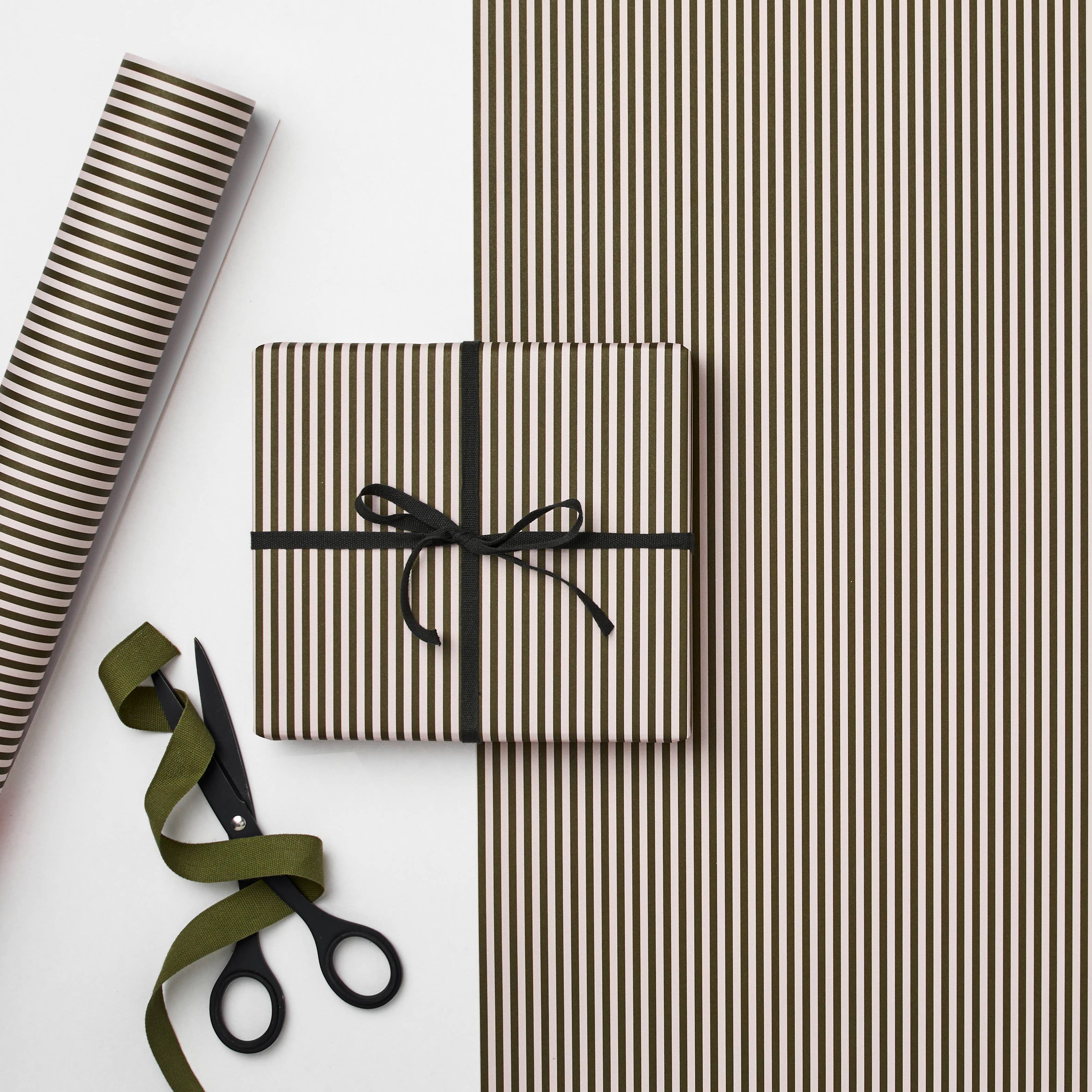 Thin Green Stripe Gift Wrap