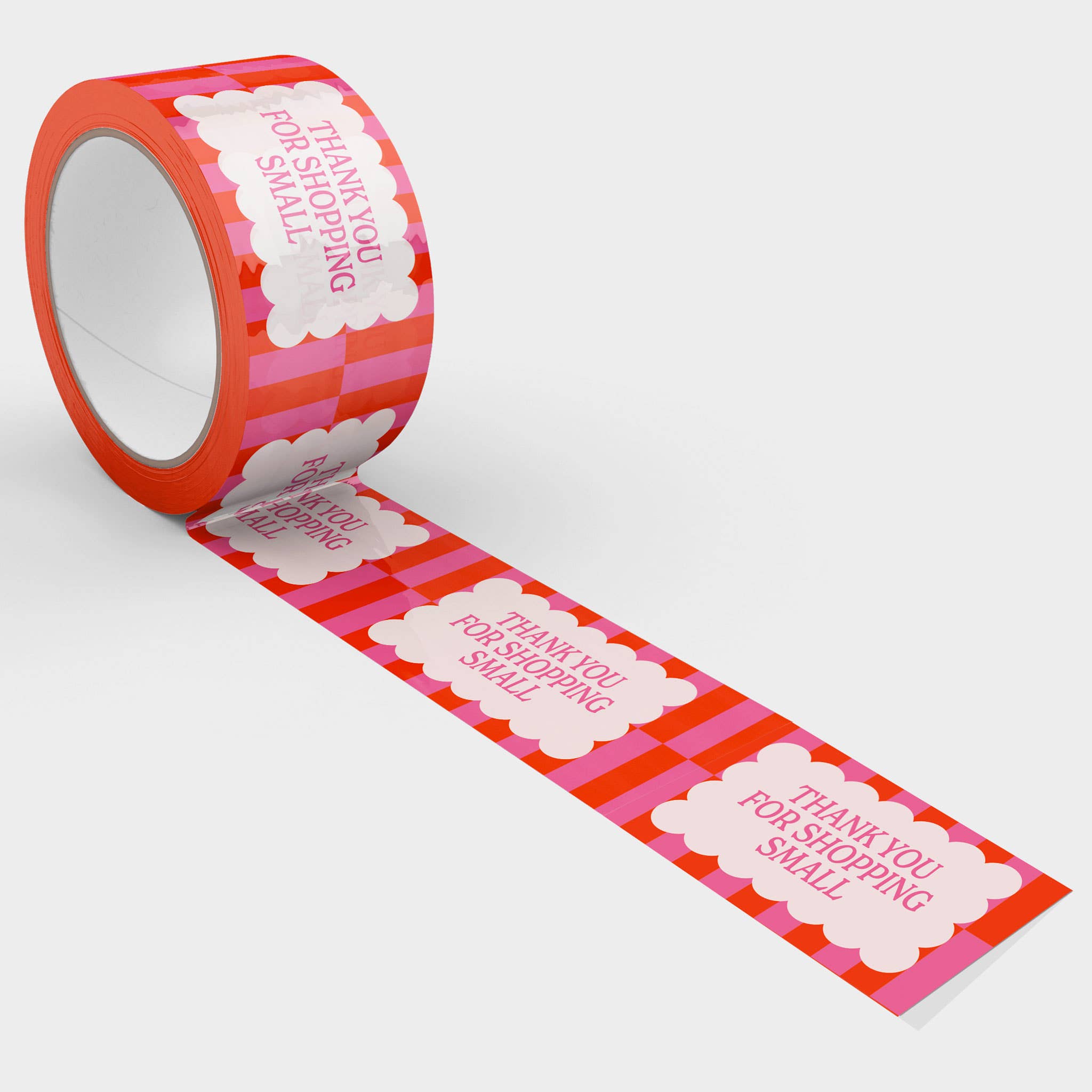 Thank You for Shopping Small Shipping Tape - Pink Orange Cloud