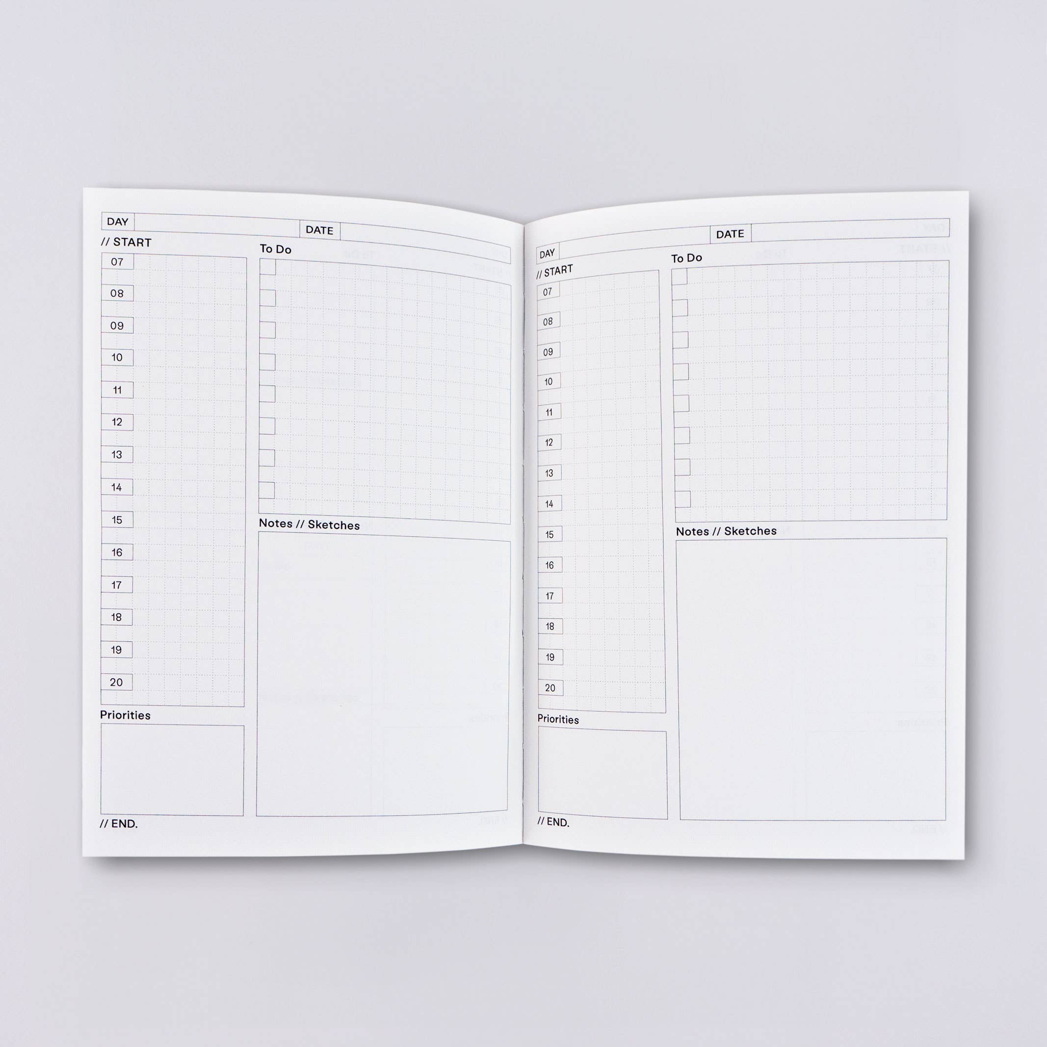 Beams Undated Daily Planner Book