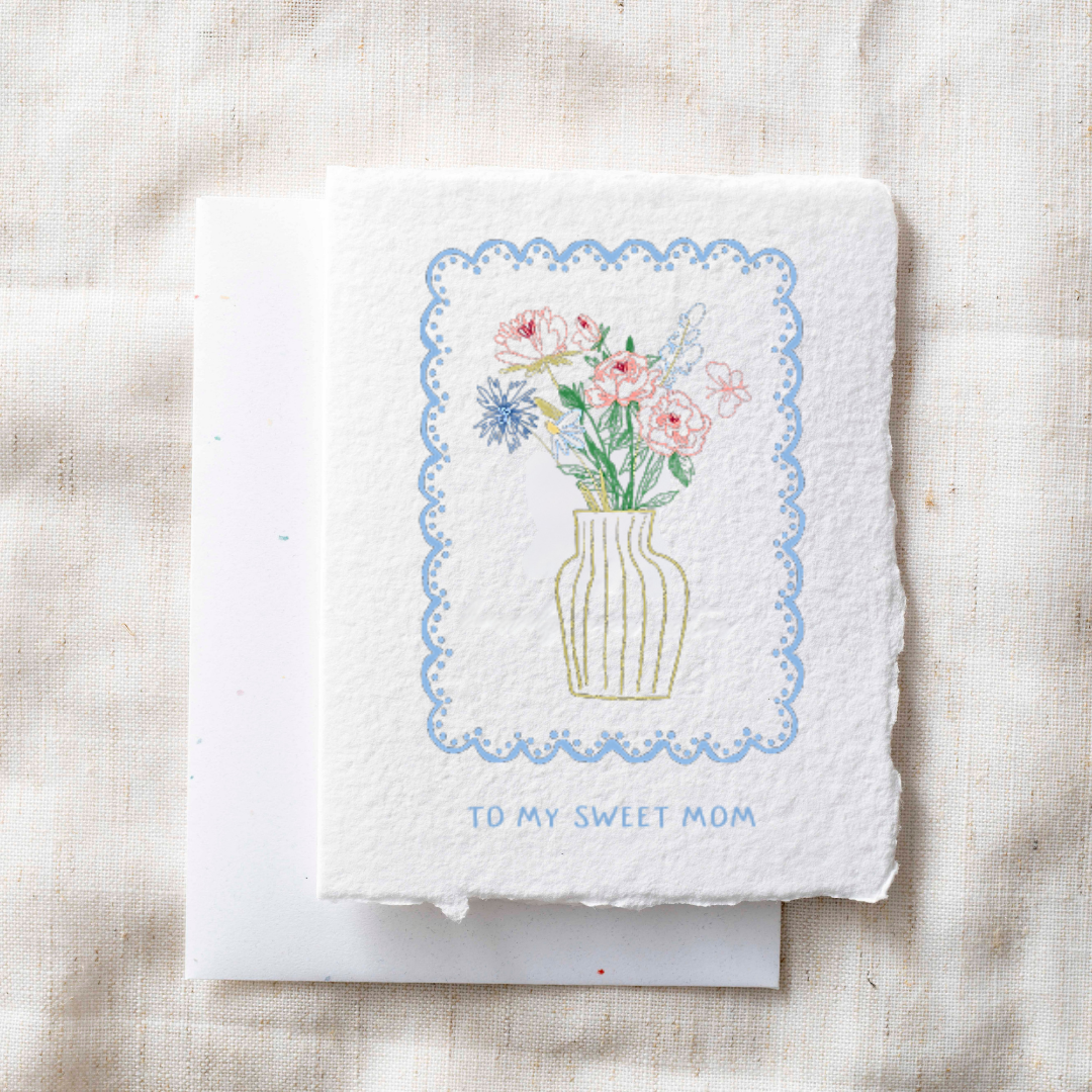 To My Sweet Mom Card / Flowers Mother's Day Greeting Card
