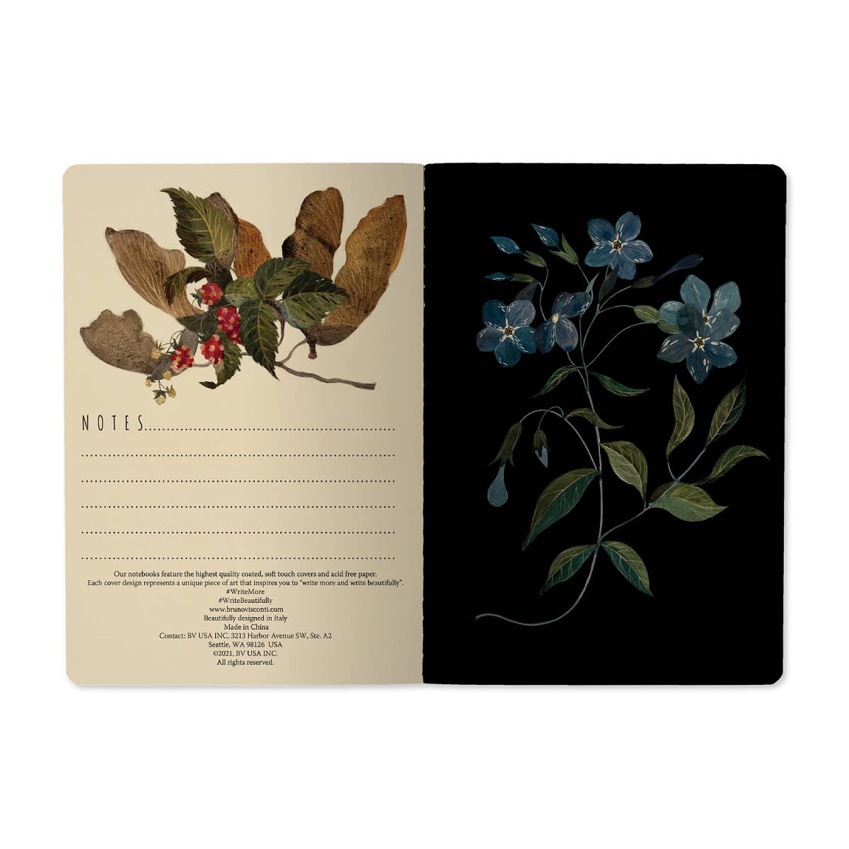 Forest Flowers Notebook / A6 Size
