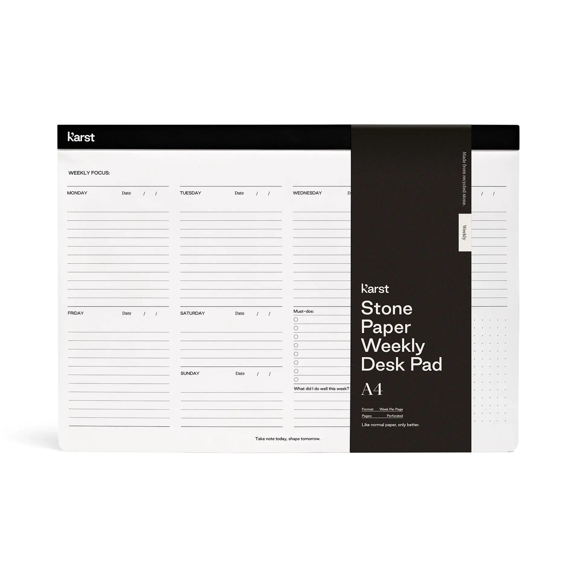 Stone Paper Weekly Desk Pad