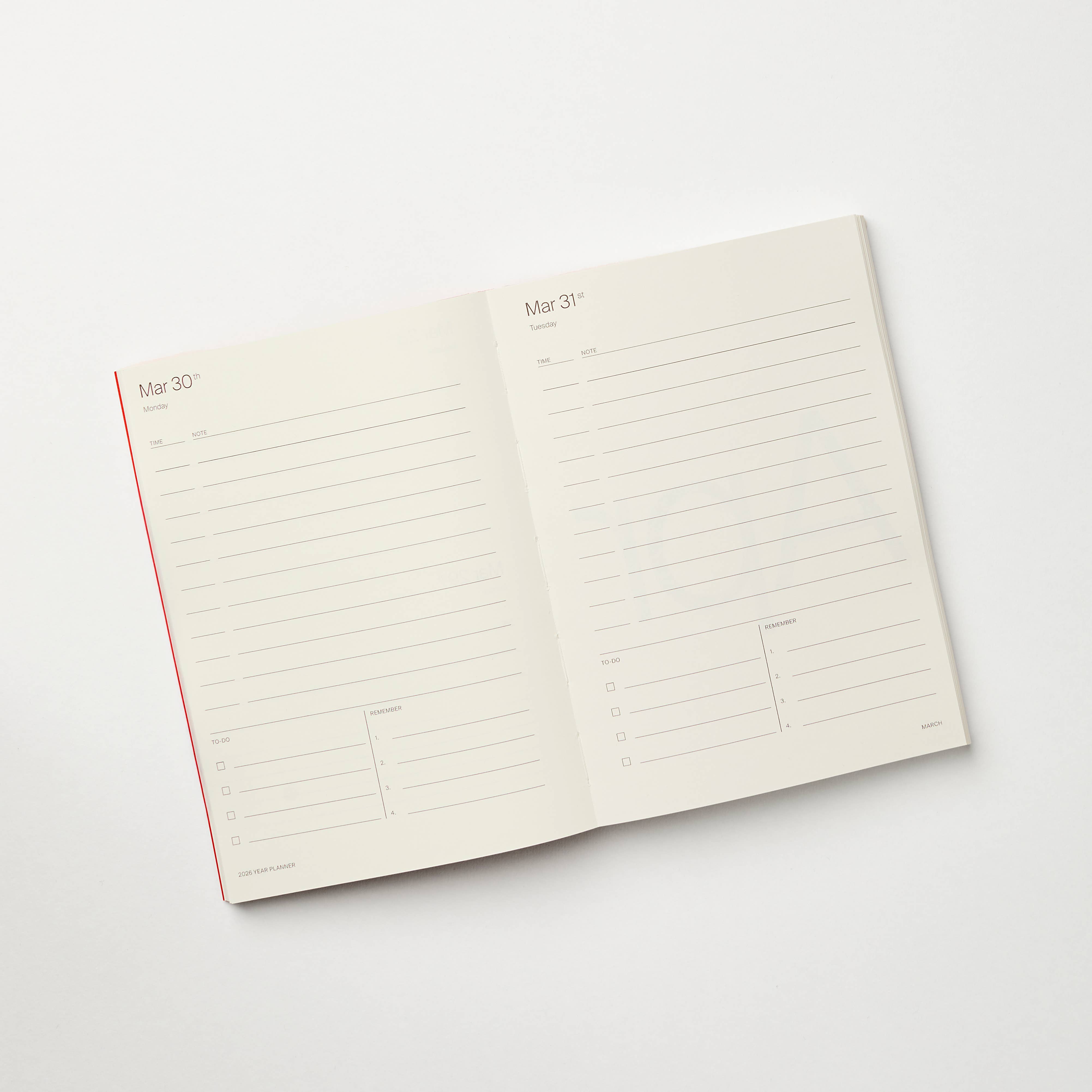 Red 2026 Planner with Black Foiled Cover