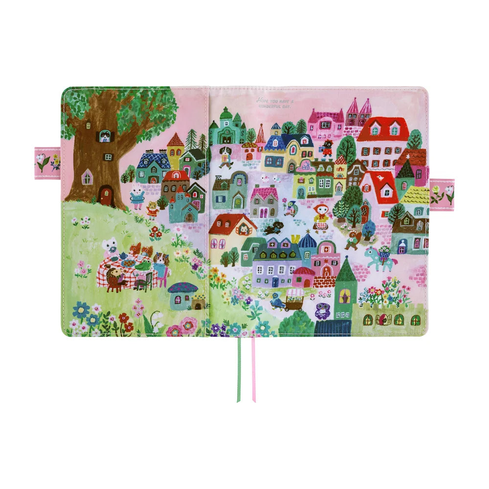 Hobonichi Techo Cover / A5 / Yumi Kitagishi: White Cat Village