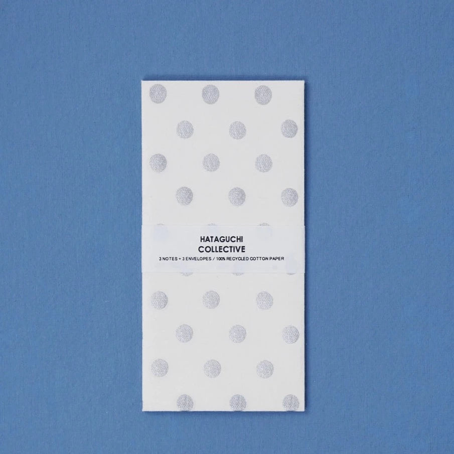 Large Envelope and Notecard Set / Silver Dot