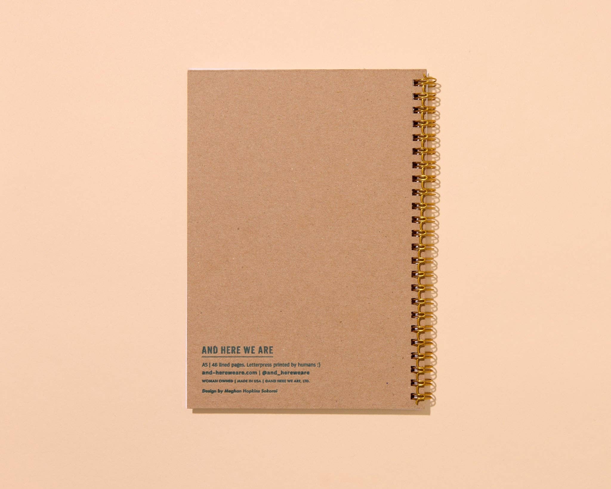 Letterpress A5 Spiral Notebook / Bows