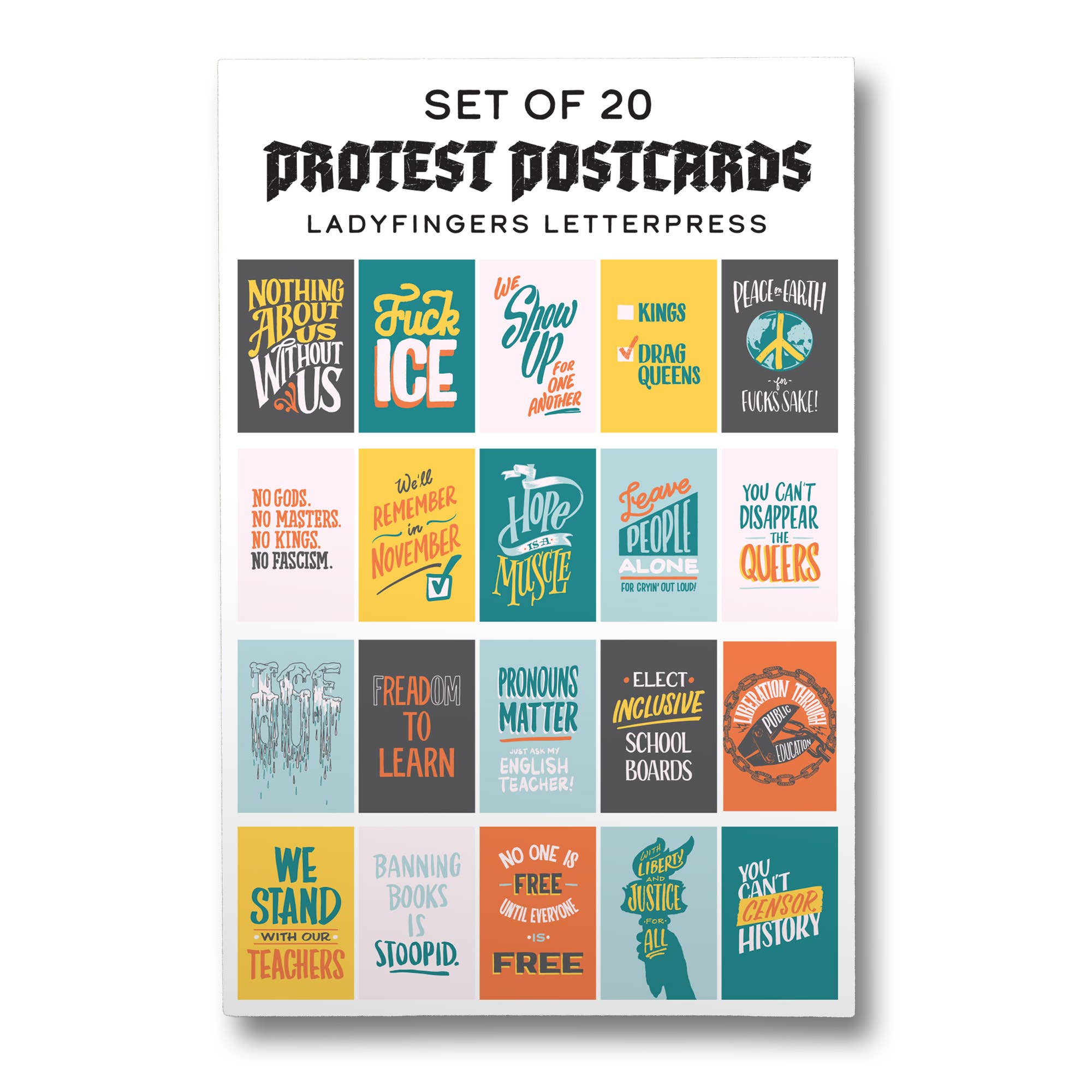 Set of 20 Protest Postcards