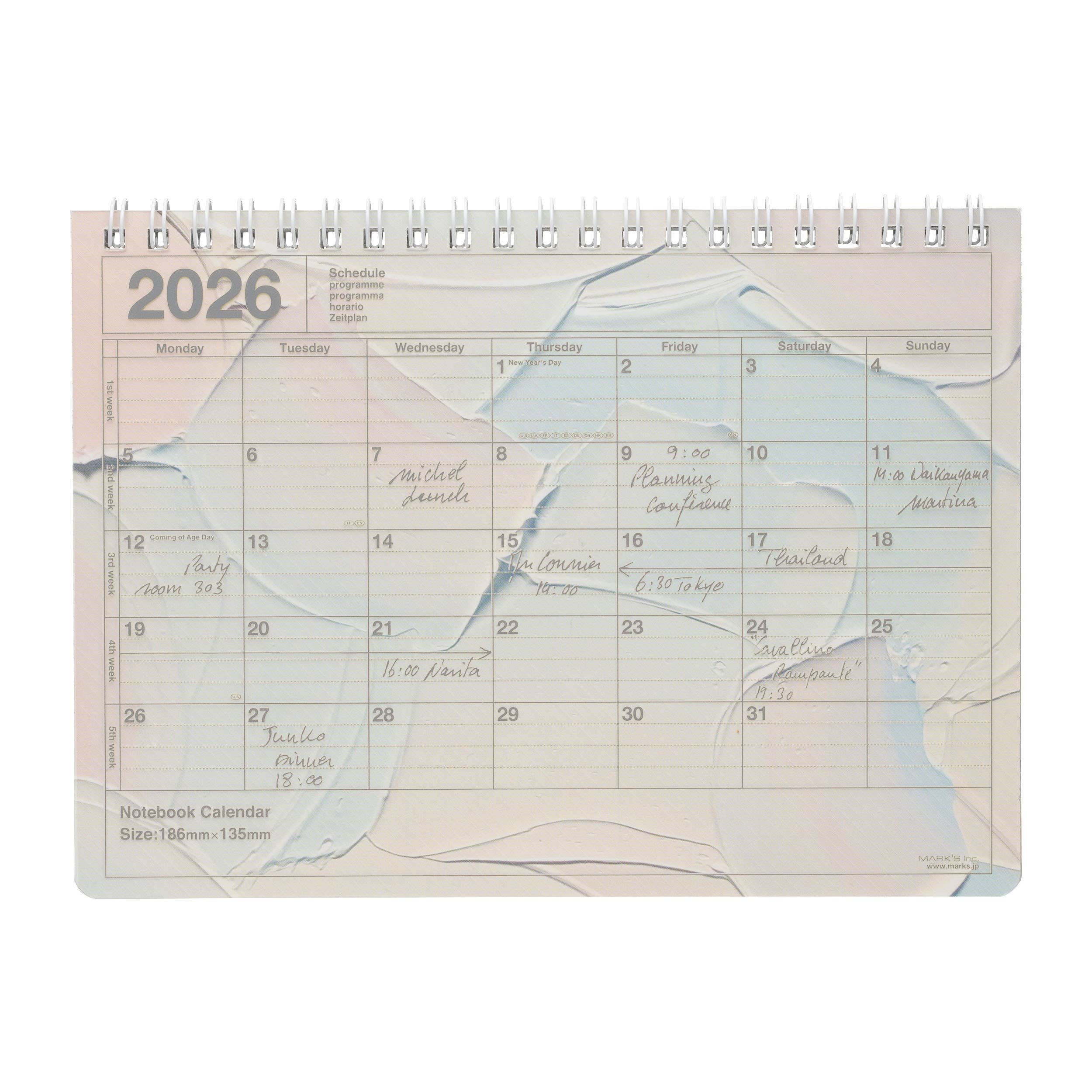 Mark Style Notebook Calendar 2026 / B6 / Yoshiki Okamura / Baby Asleep