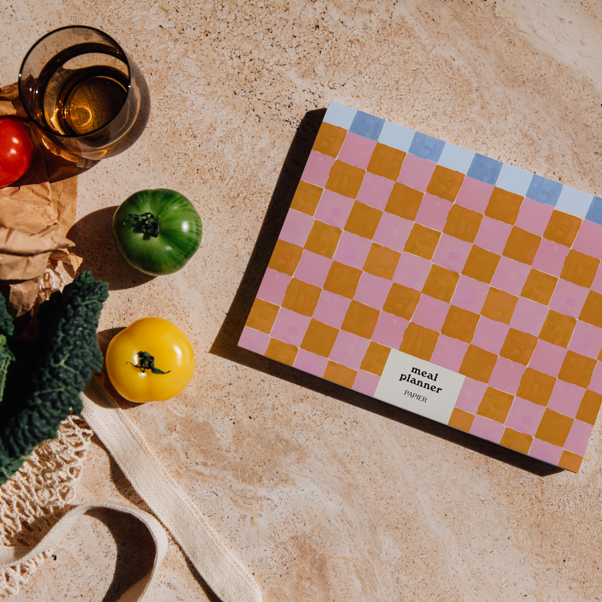 Weekly Meal Planner & Grocery List / Undated / Tablecloth
