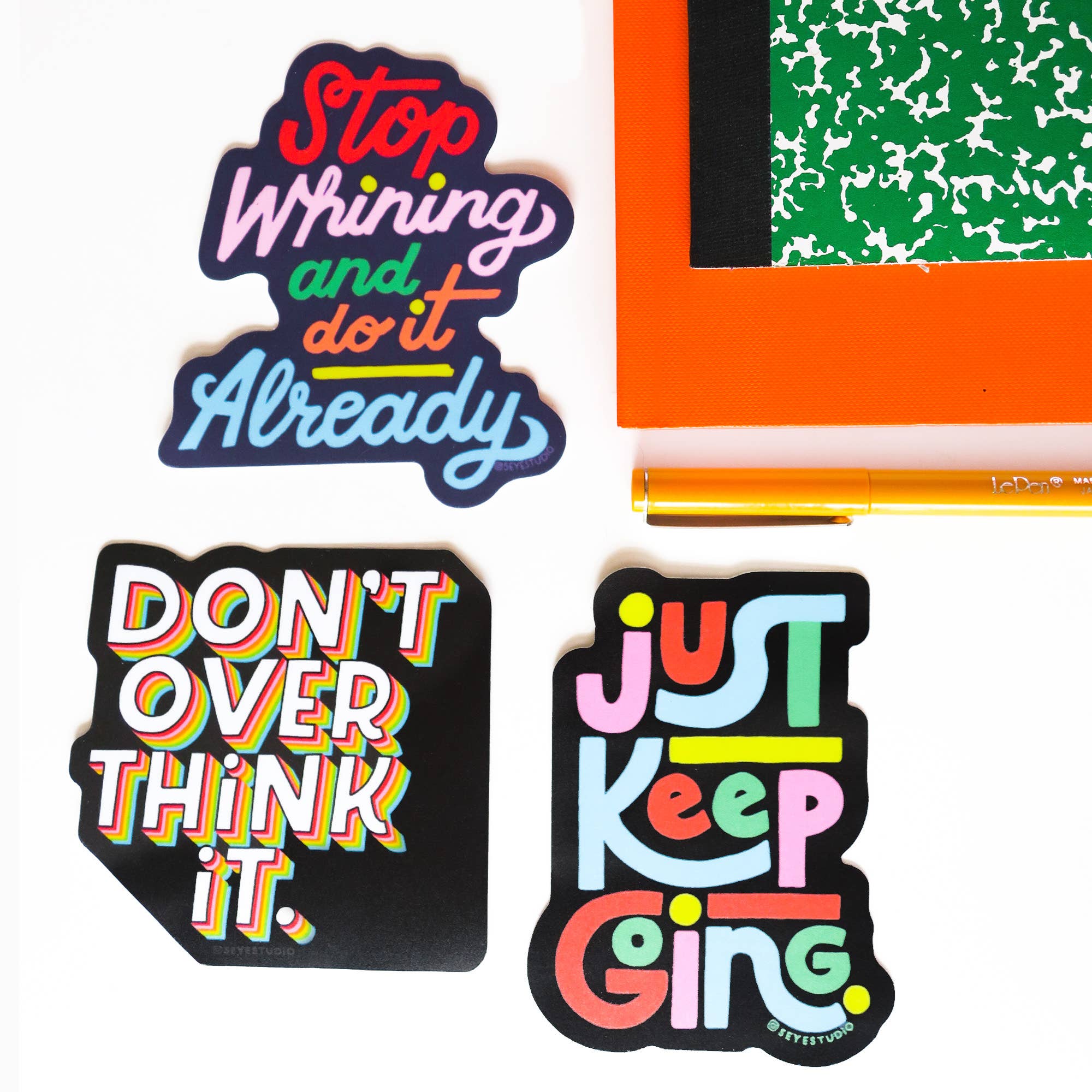 Just Keep Going Multicolor Letters Vinyl Sticker