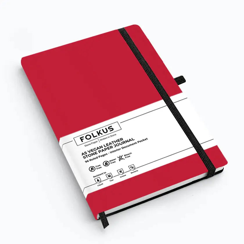 Red A5 Stone Paper Journal / Ruled