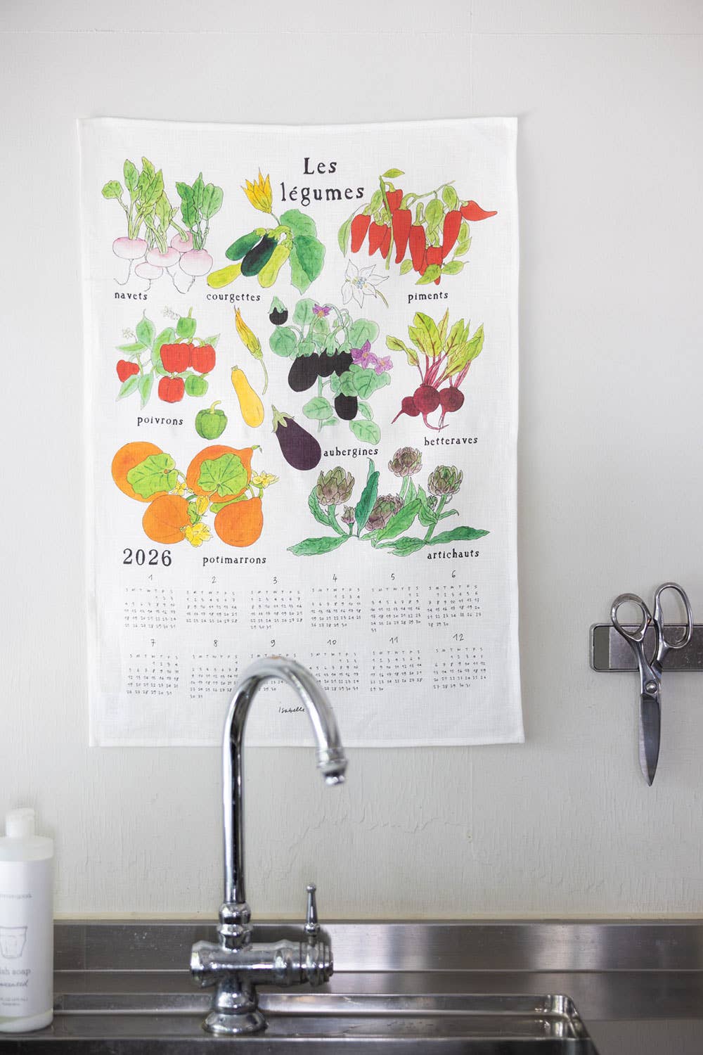 2026 Linen Calendar by Isabelle Boinot / Fresh Colorful Vegetable
