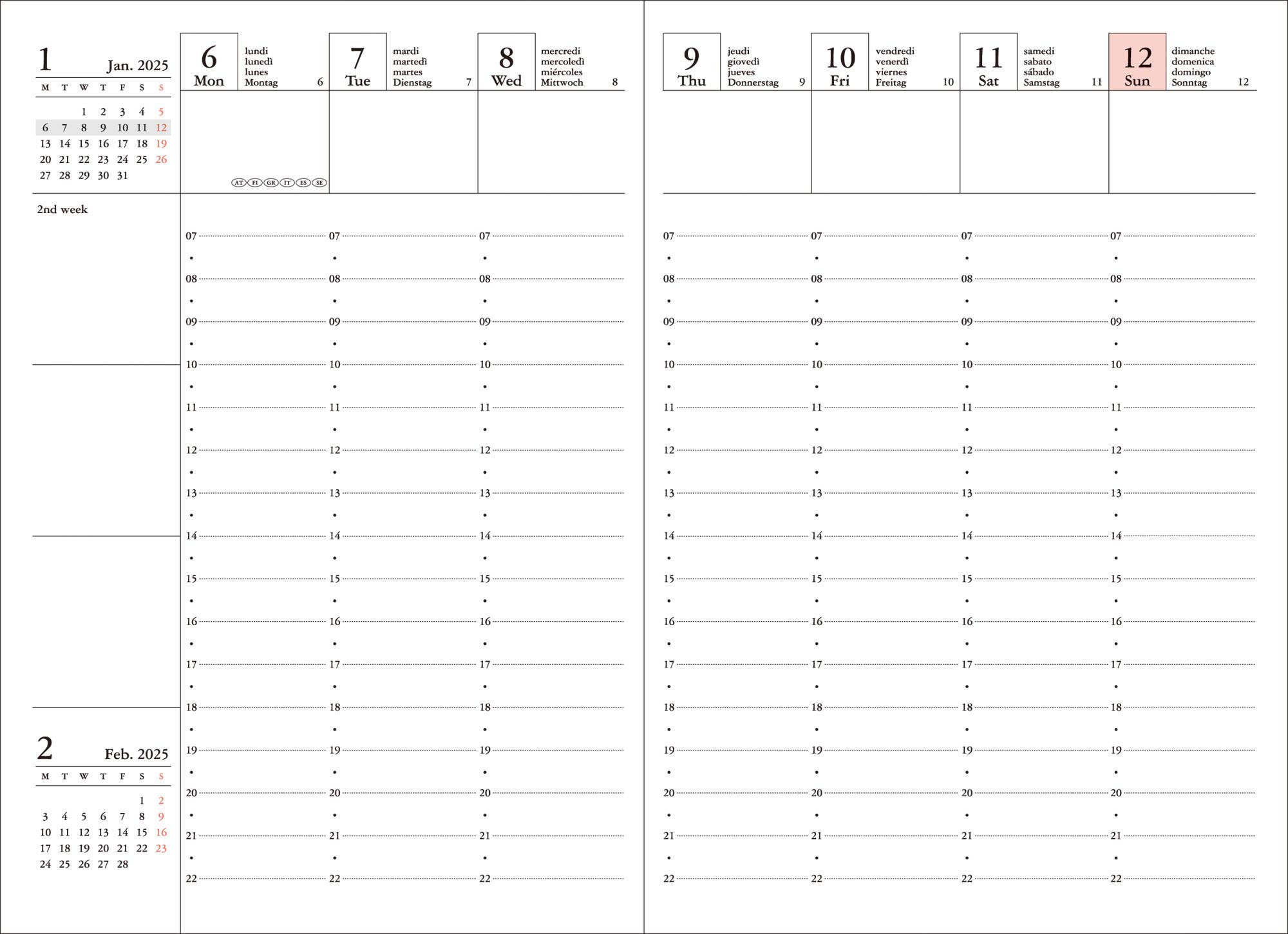 GRADIENT 2025-2026 16 MONTH WEEKLY PLANNER / A5 / Black