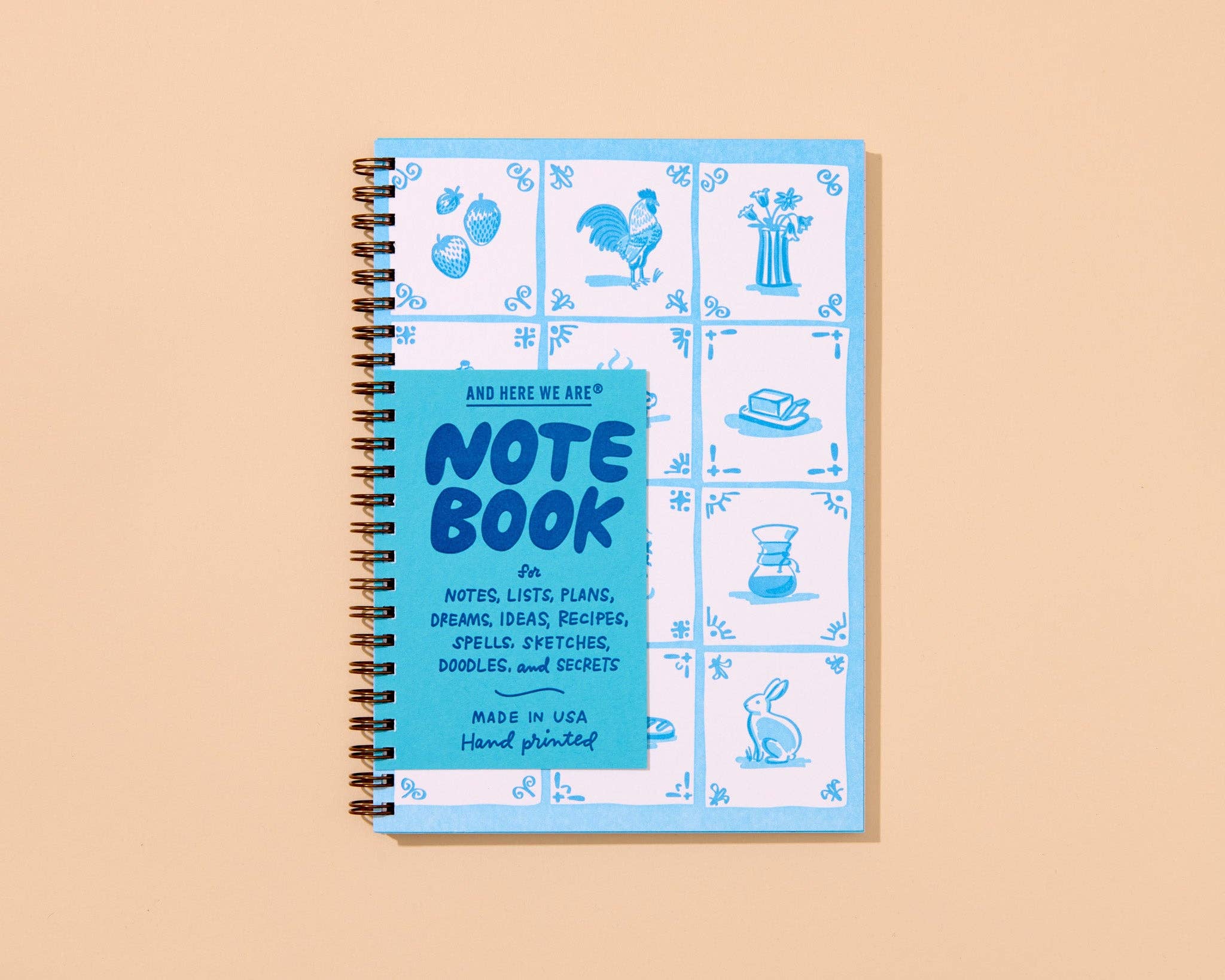 Delft Tile Letterpress Notebook / A5