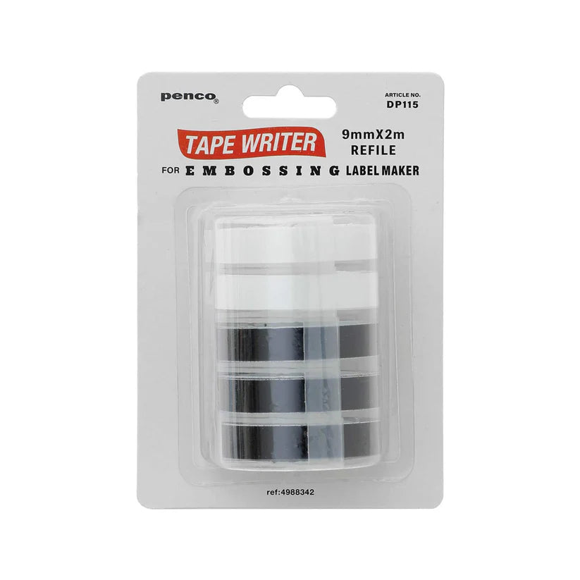 Embossing Tape Writer Refill / Black and White