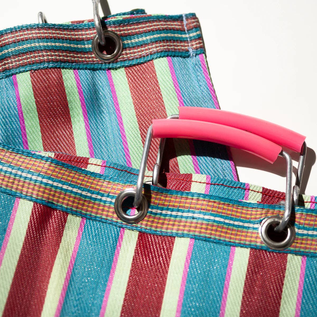 Square Recycled Plastic Stripe Bag