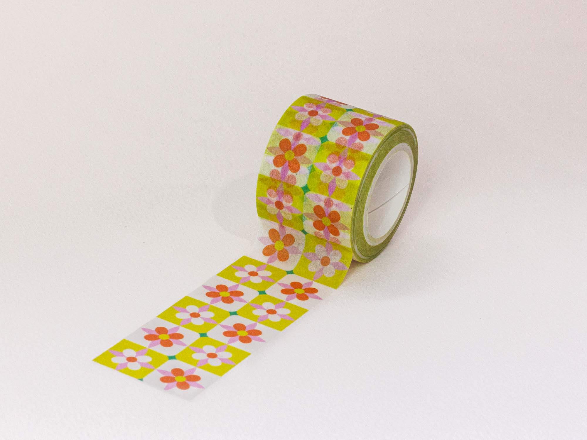 Flower Tiles Wide Washi Tape