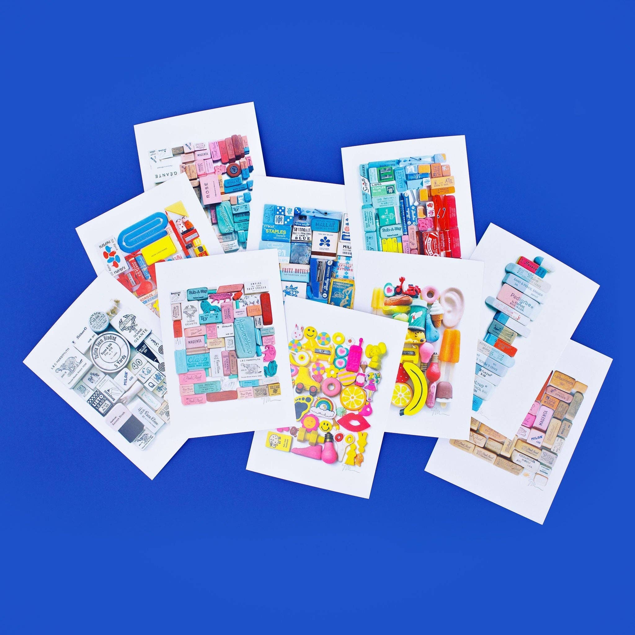 Eraser Arrangement No. 3 Postcard by Lisa Congdon