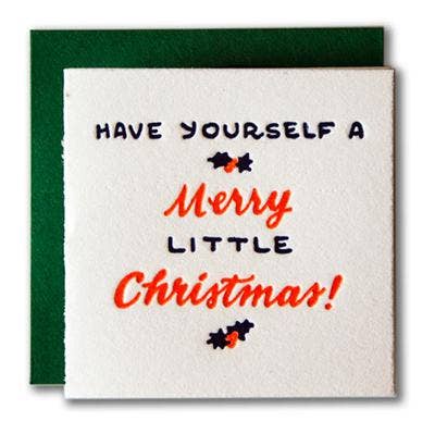 Tiny Merry Little Christmas Card / Boxed or Single