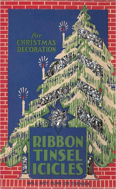 Ribbon Tinsel Icicles Greeting Card