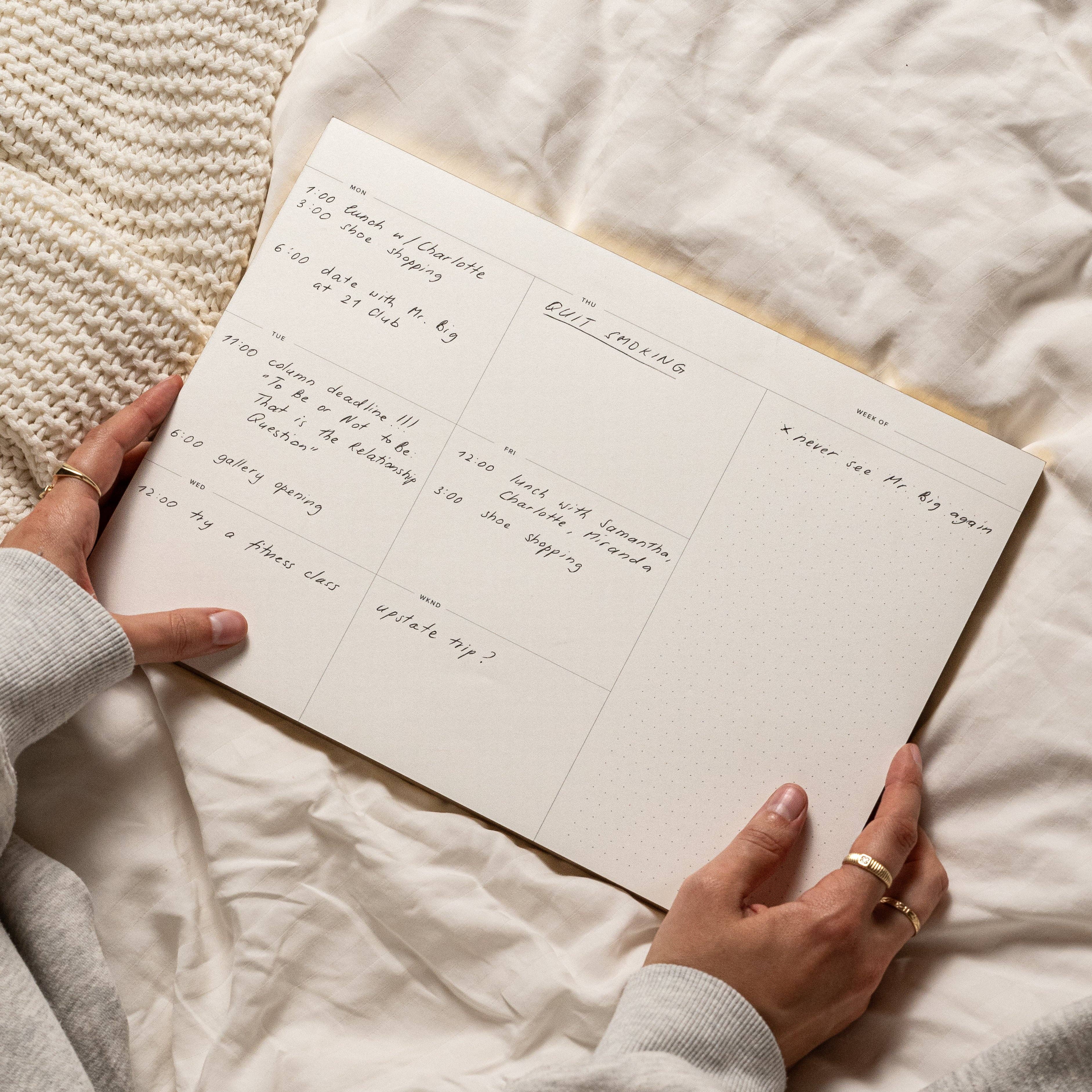 Gold-Edged Weekly Planner Pad