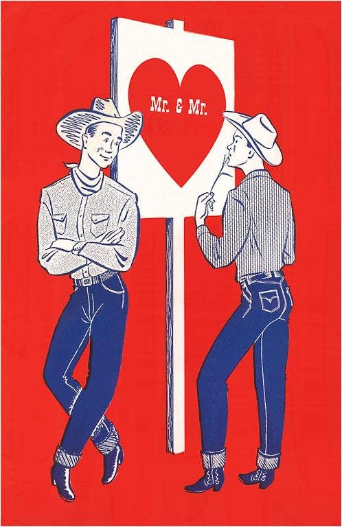 Mr. and Mr. Cowboys Postcard