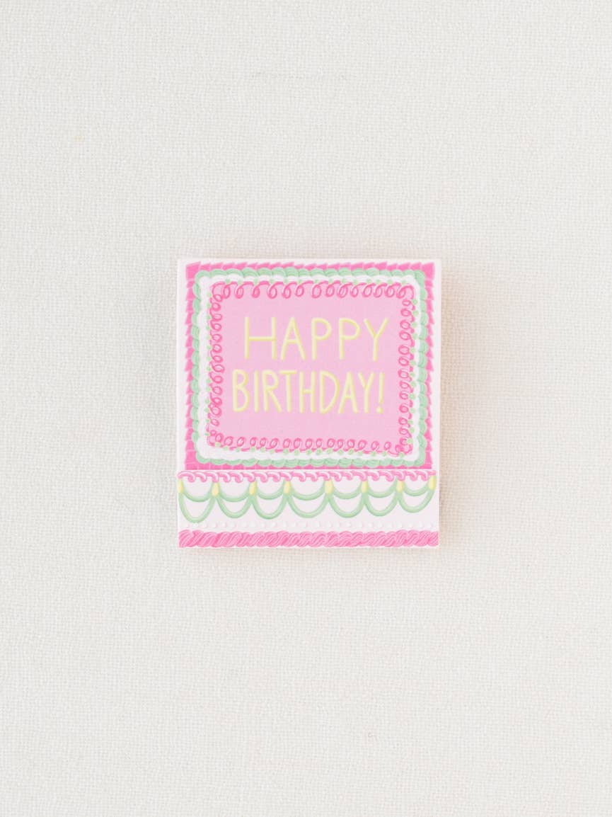 Happy Birthday Vintage Cake Printed 10 Stem Matchbooks