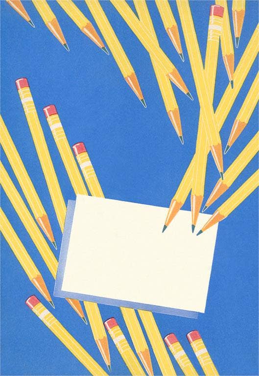 Pencils and Card Postcard