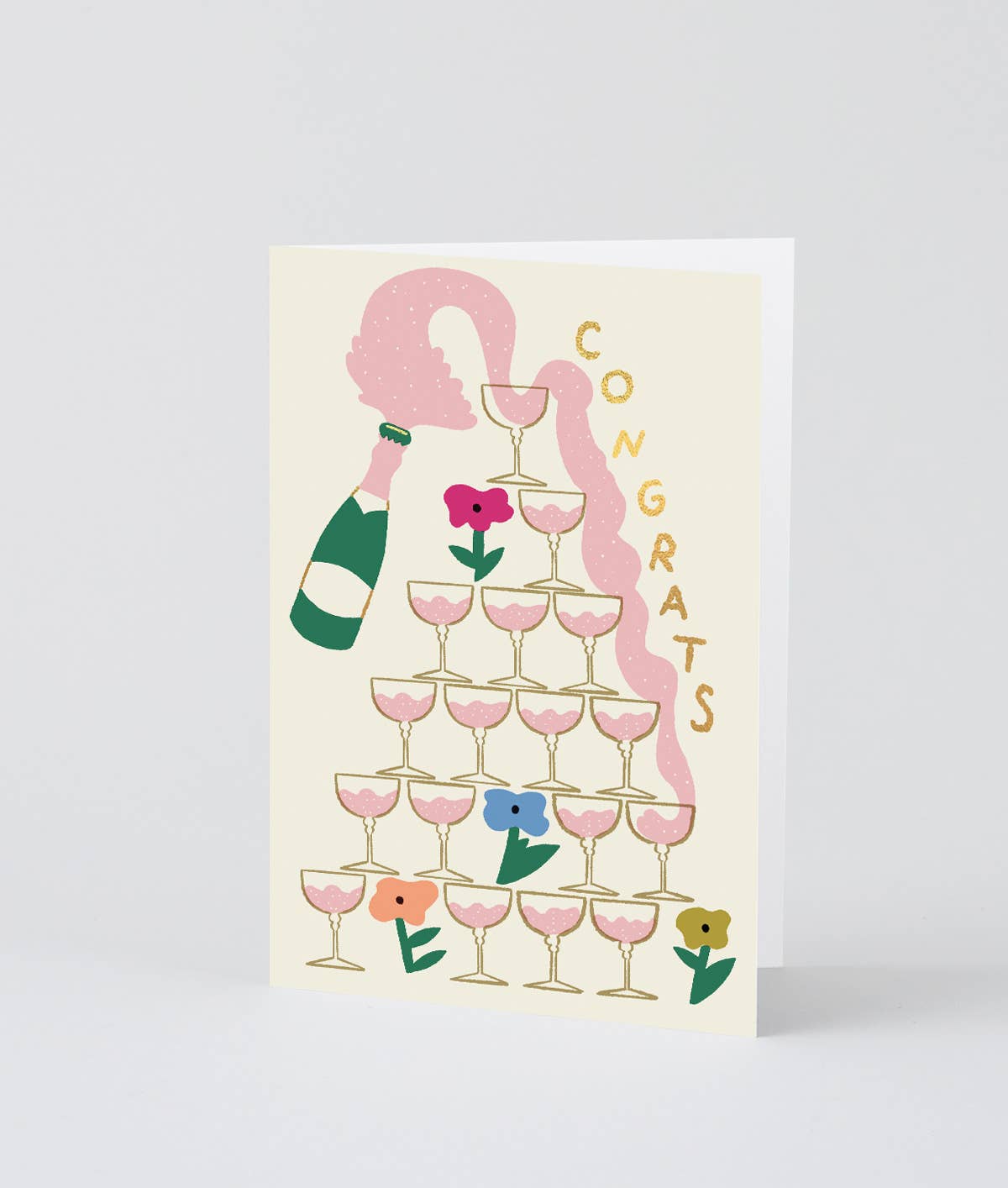 Congrats Champagne Tower Card
