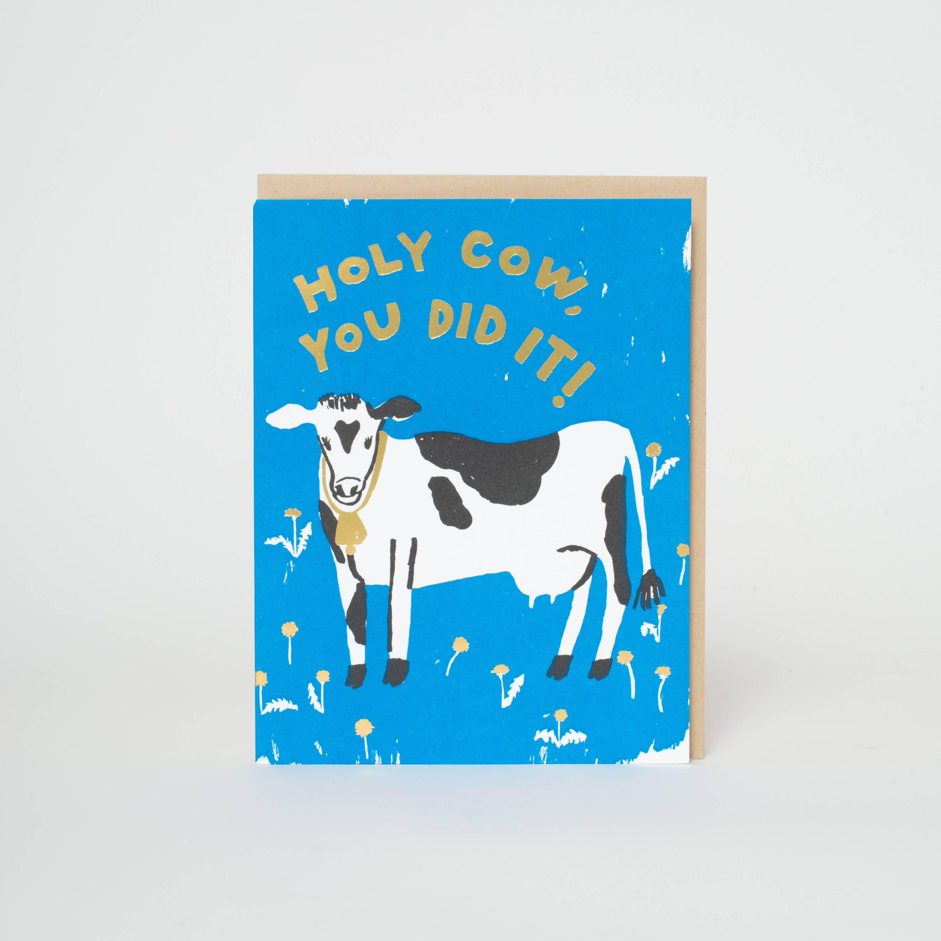 Holy Cow Congrats Letterpress Greeting Card
