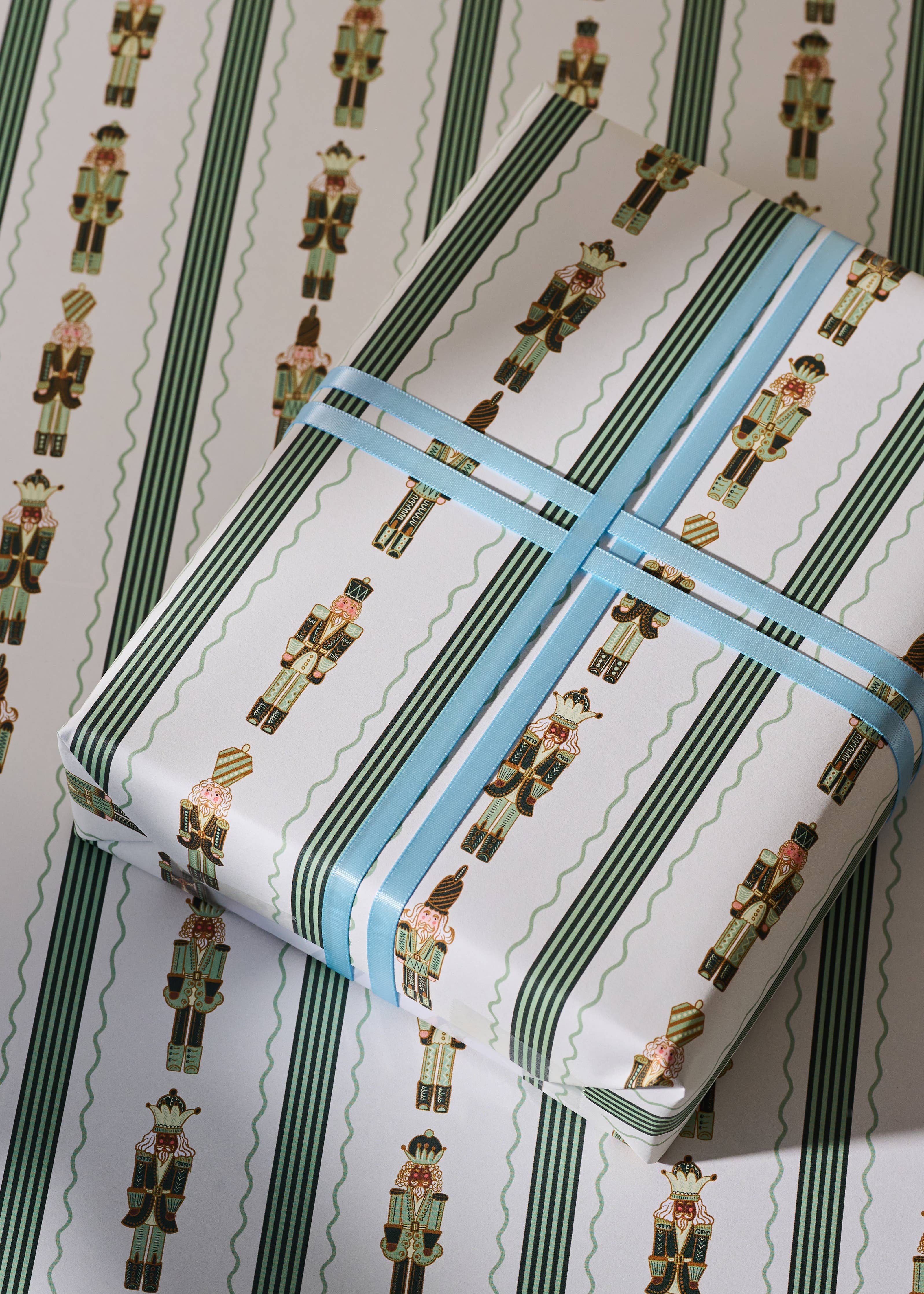 Nutcracker Stripe Stars Double Sided Gift Wrap | 3 Sheets