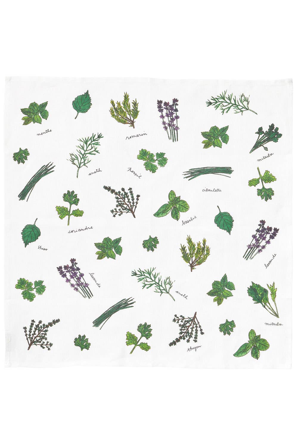 Linen Handkerchief by Isabelle Boinot / Herbs