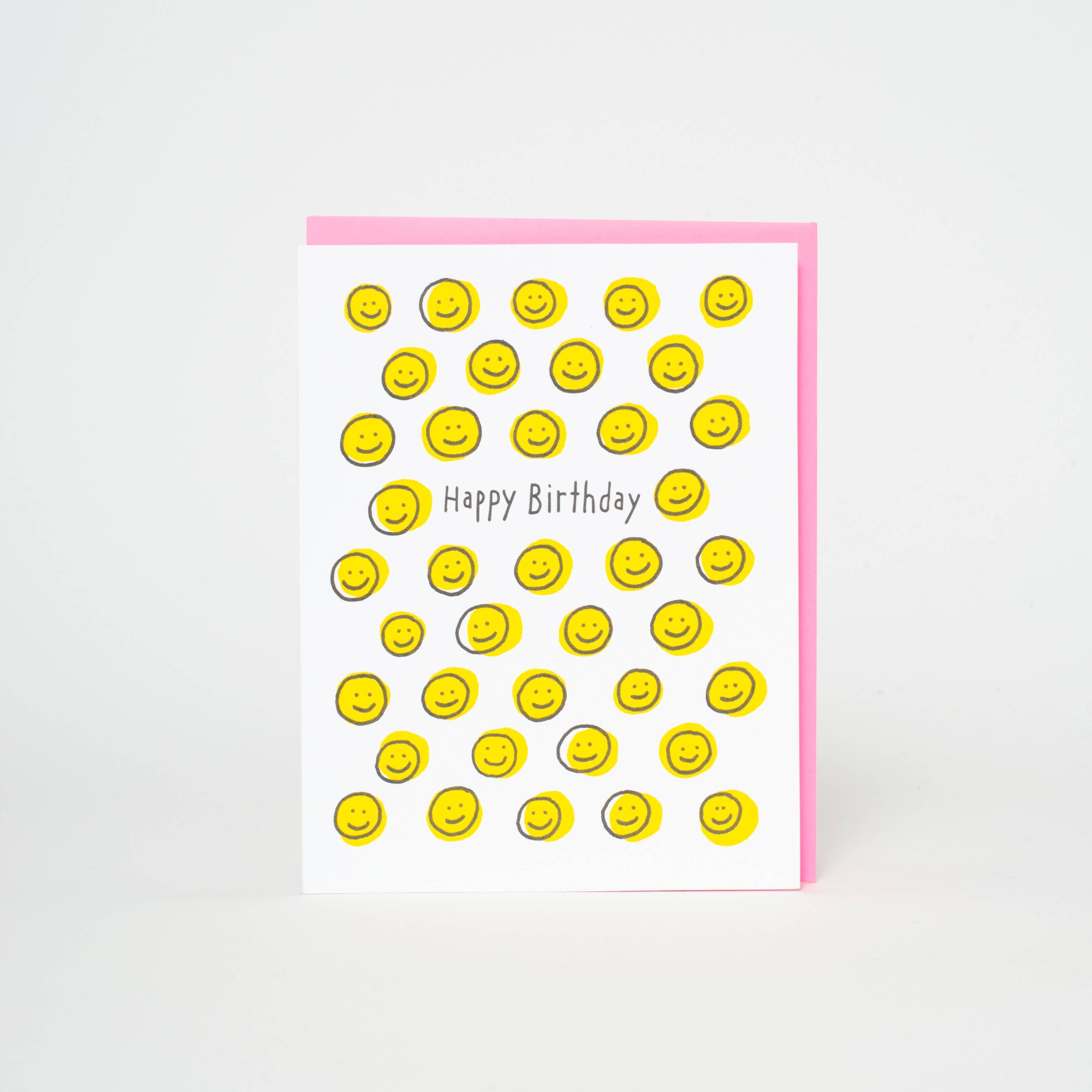 Happy Face Birthday Letterpress Card