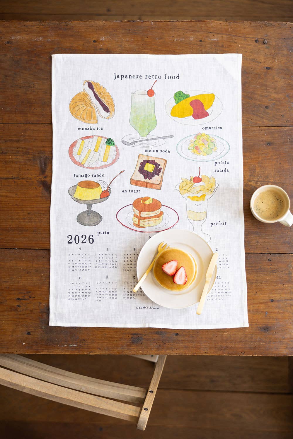 2026 Linen Calendar by Isabelle Boinot / Japanese Retro Food