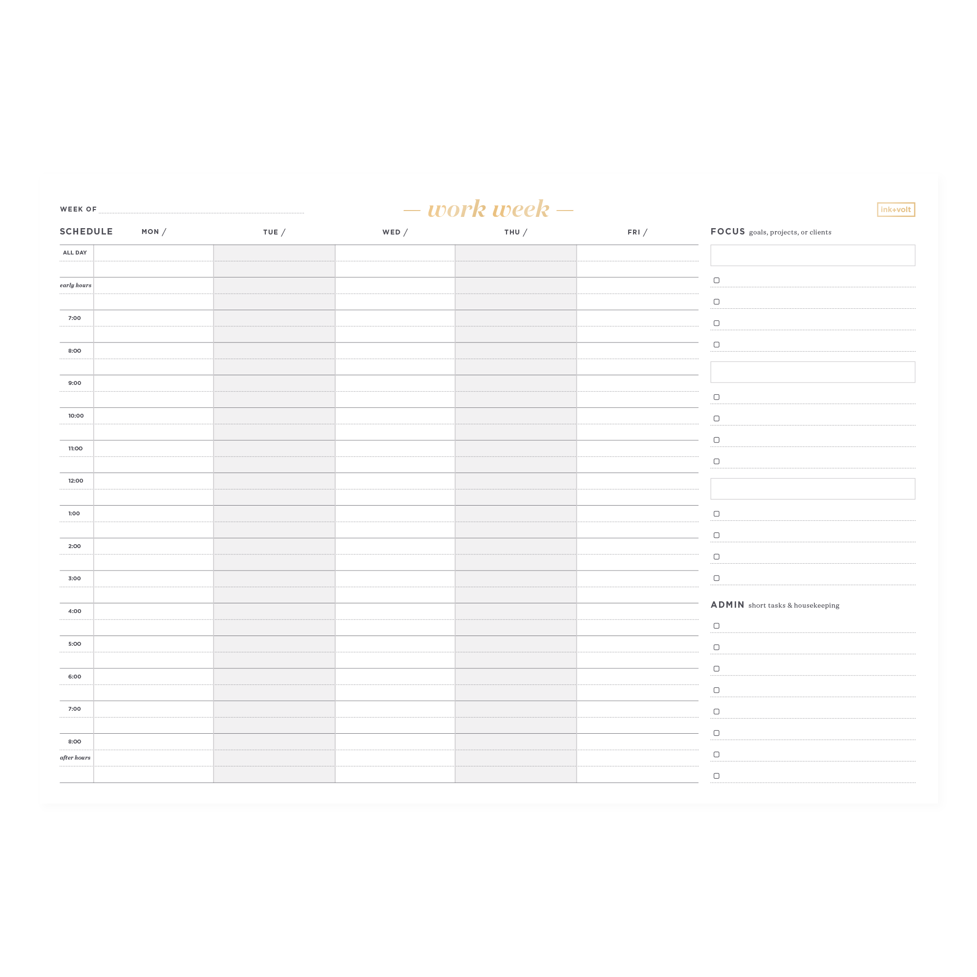 Work Week Deskpad