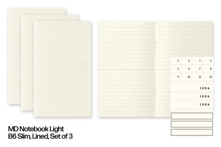 MD Notebook / B6 slim light / Blank / Set of 3