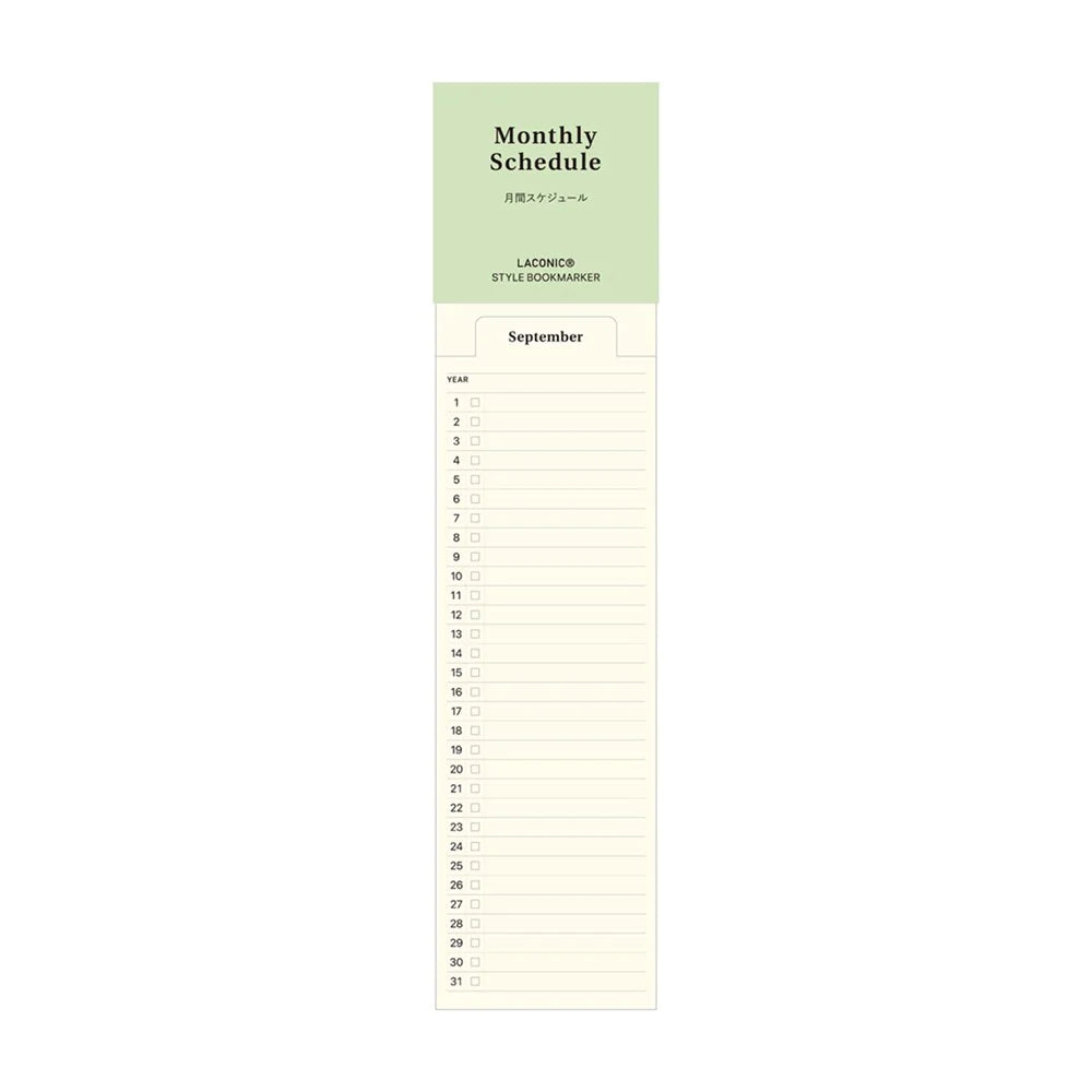 Laconic Bookmark Set / Monthly