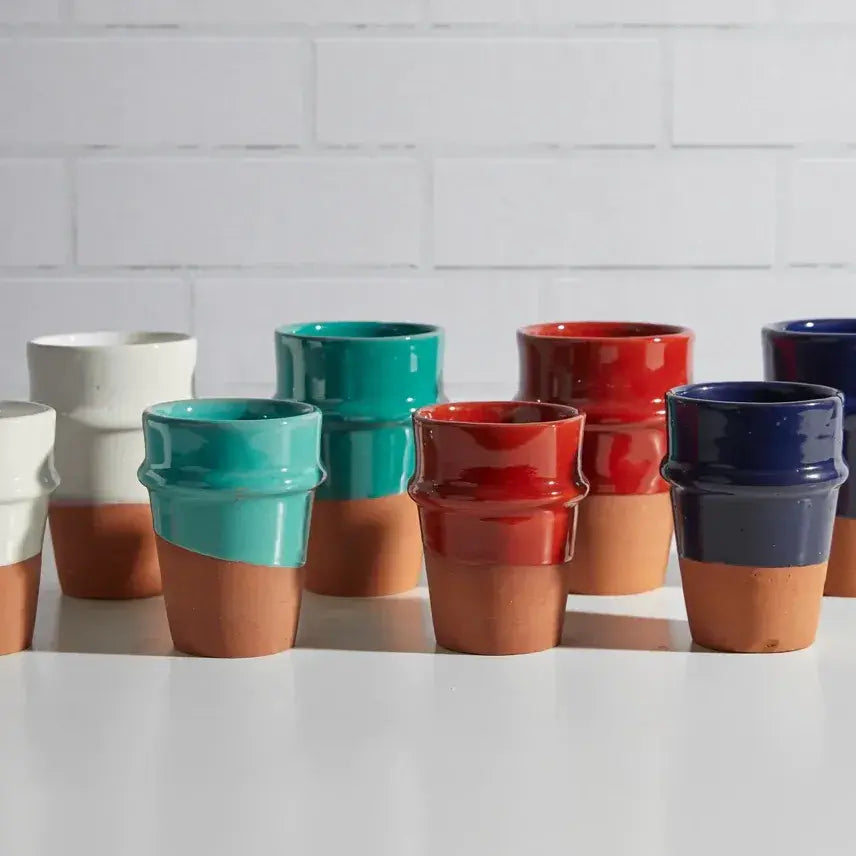 Moroccan Beldi Ceramic Cups / Burnt Red