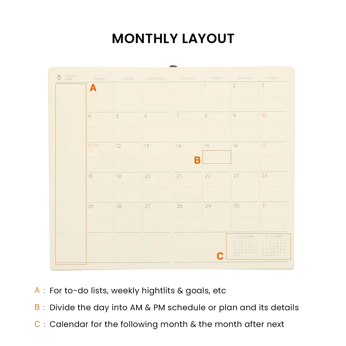 2026 Monthly Planner Katy B6 Slim / Light Blue