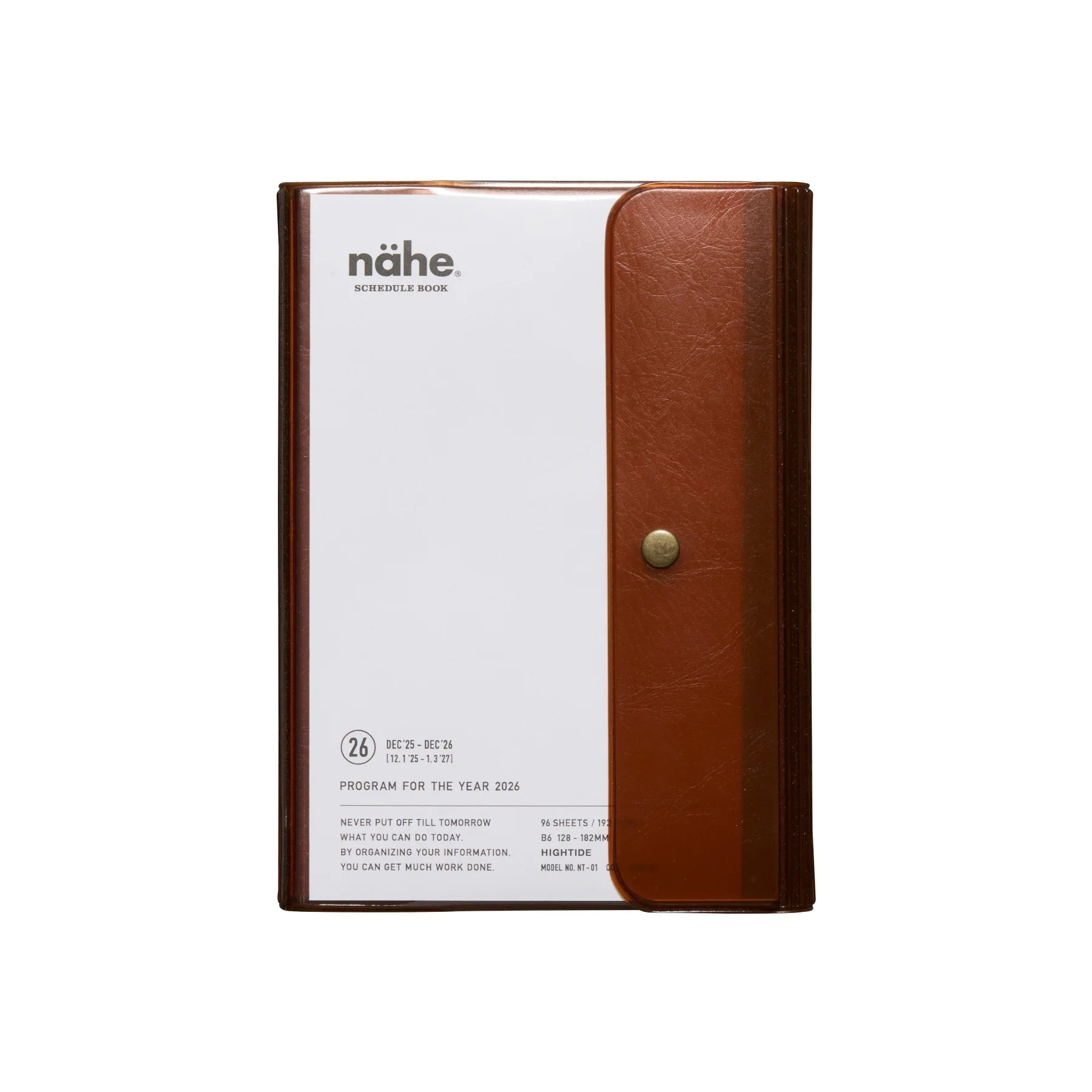 Diary Nahe 2026 Planner B6 / Clear Brown