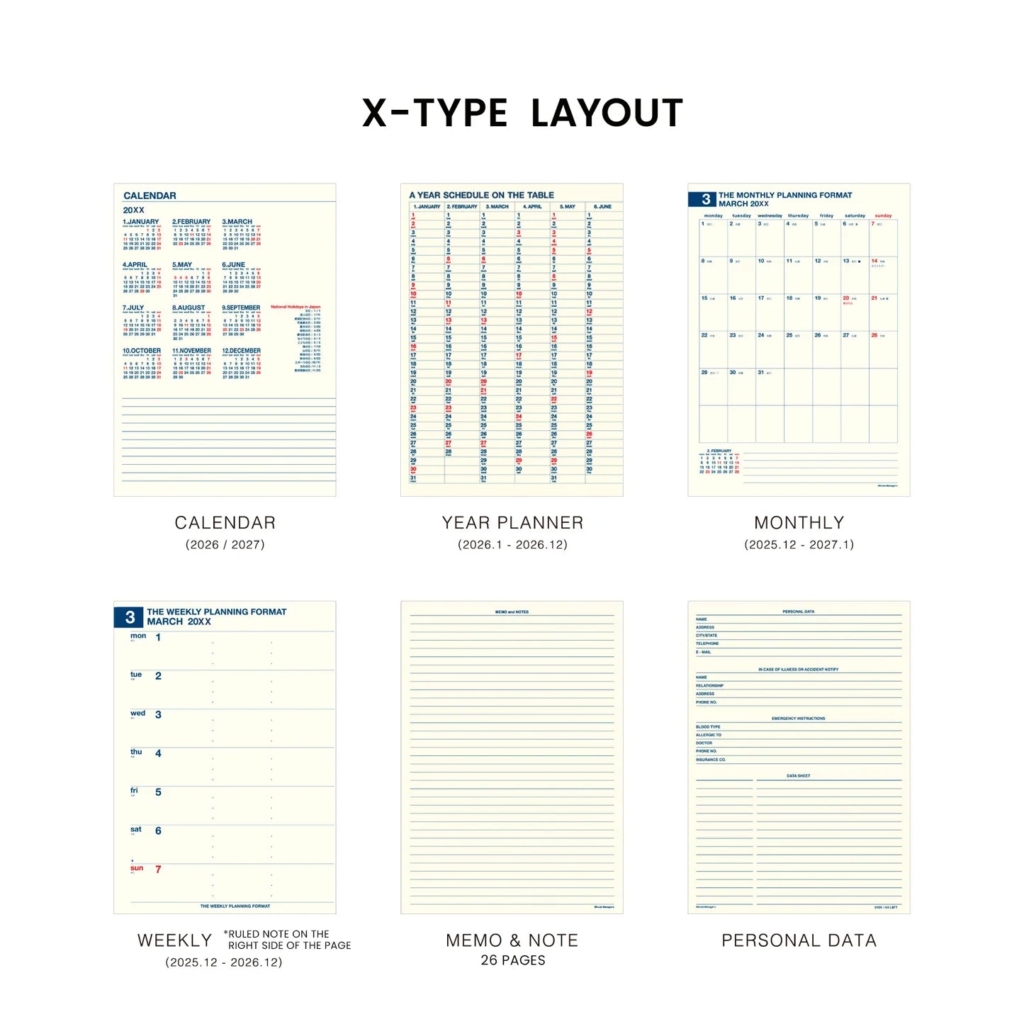 2026 Weekly Minute Manager Planner / Black