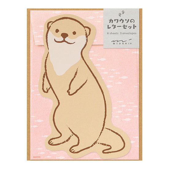 Midori Letter Set Die Cut / Animal Shapes / Otter
