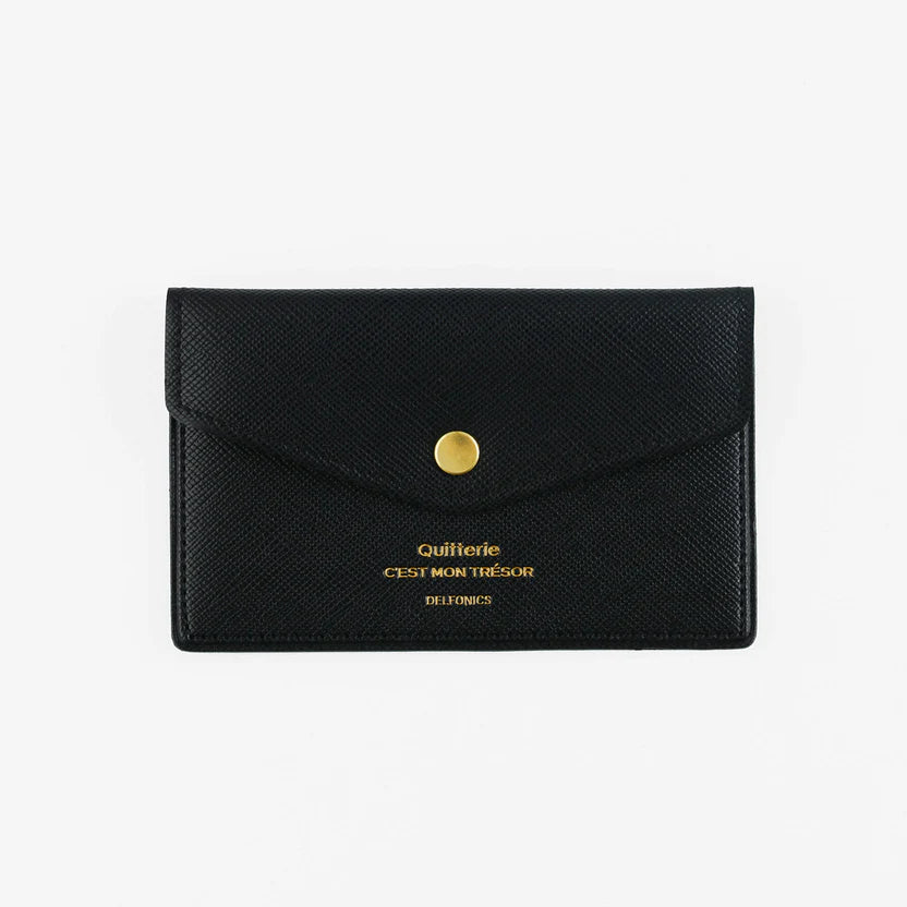 Quitterie card case with snap / black