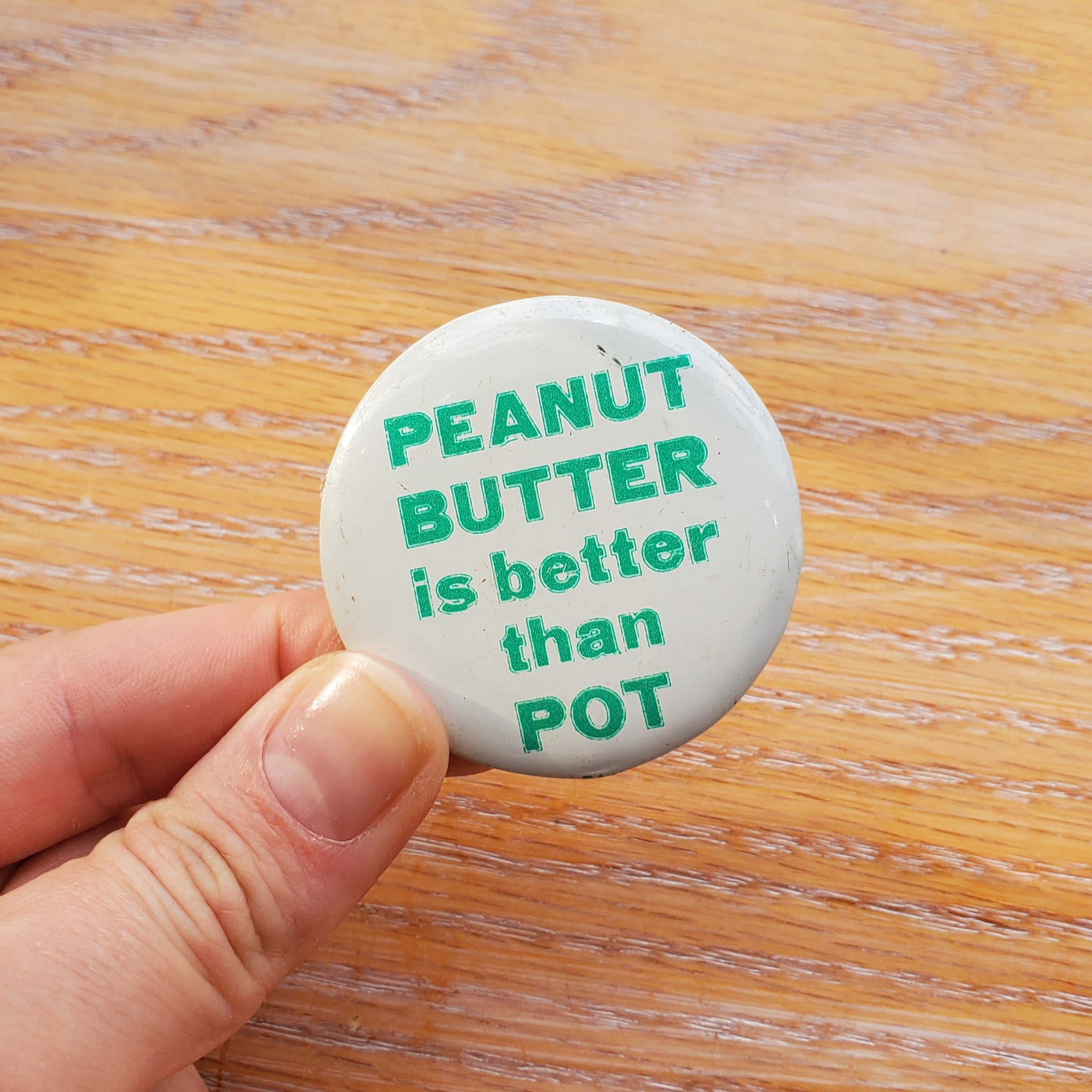 Peanut Butter Pot Vintage Pinback Button