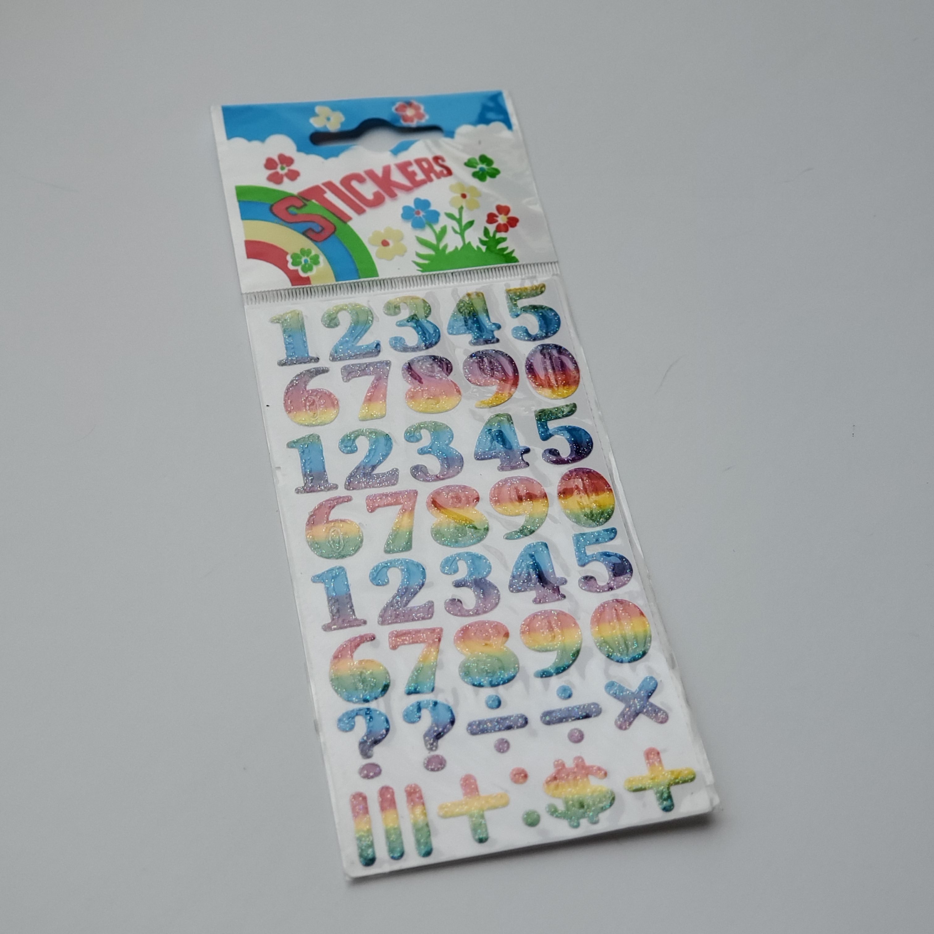 Vintage Rainbow Number Sticker Sheet