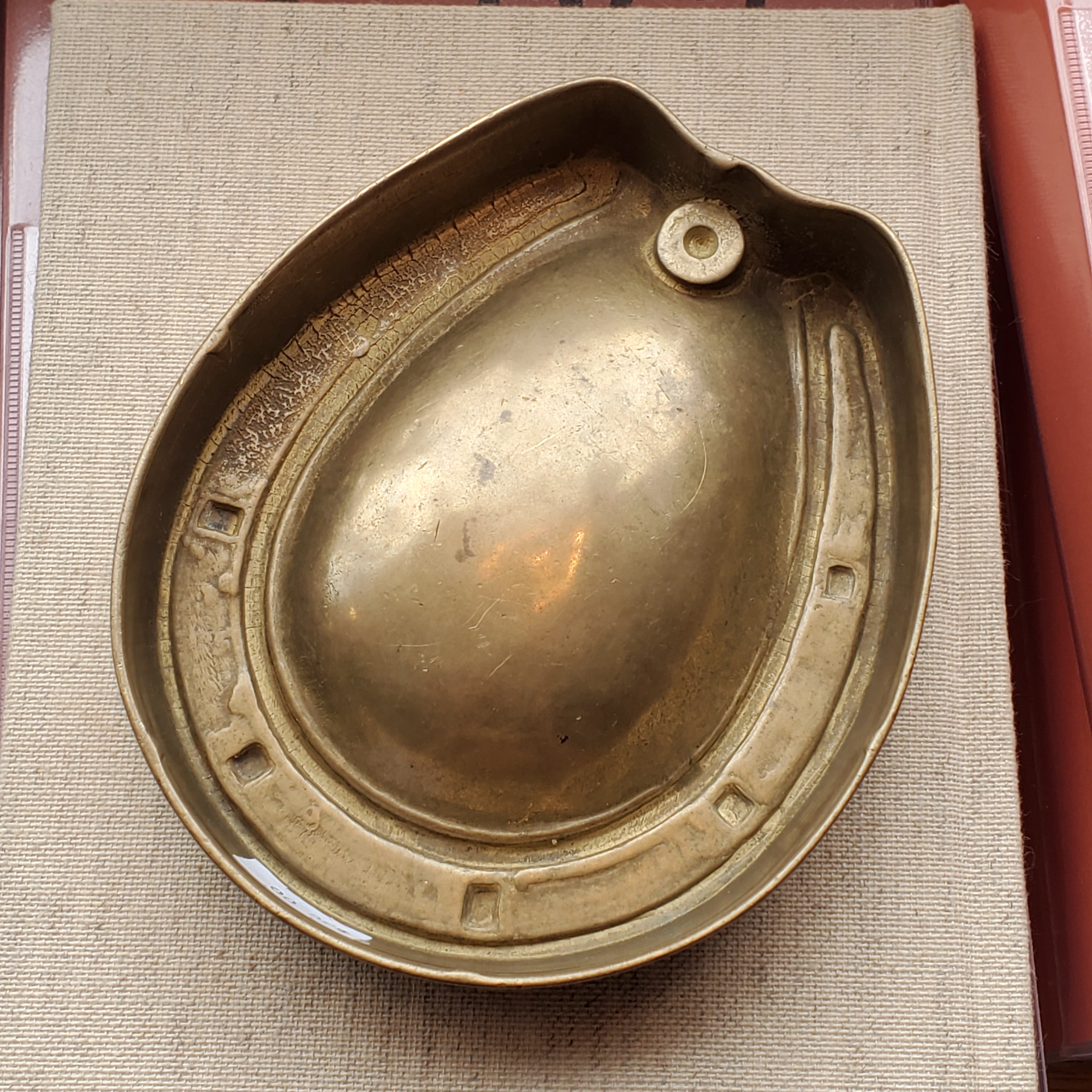 Vintage Brass Horseshoe Ashtray