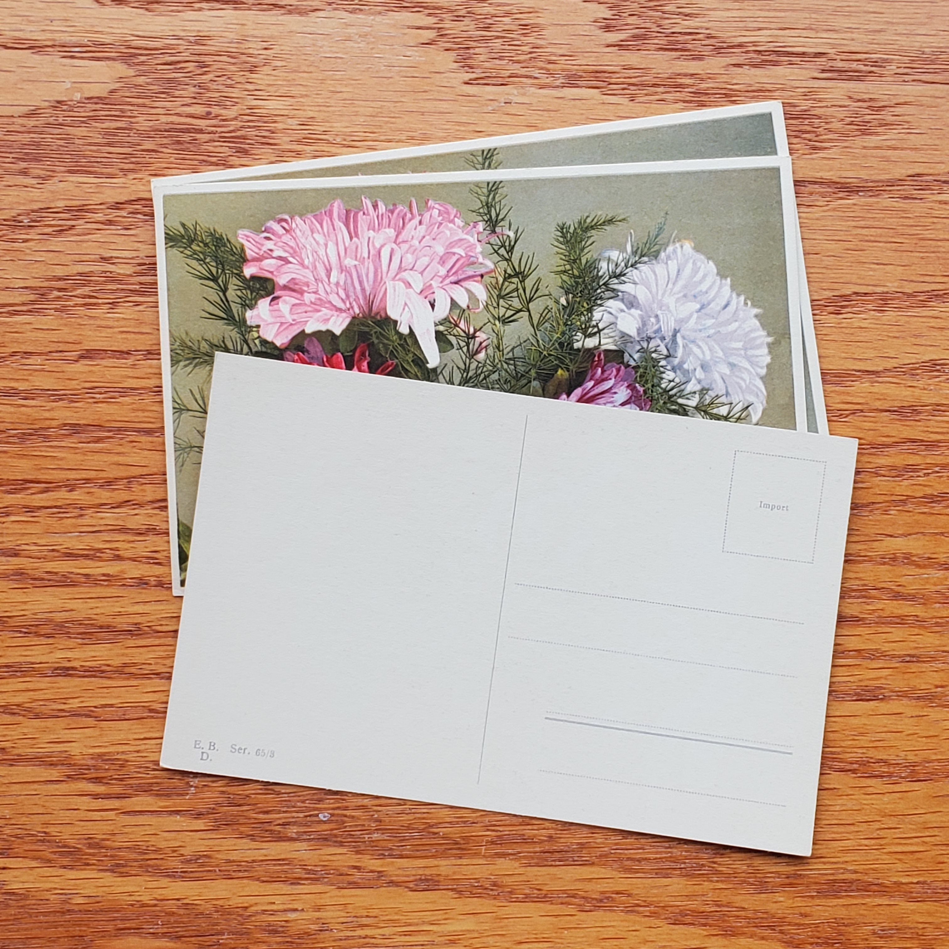 Floral Vintage E.D.B. Postcards