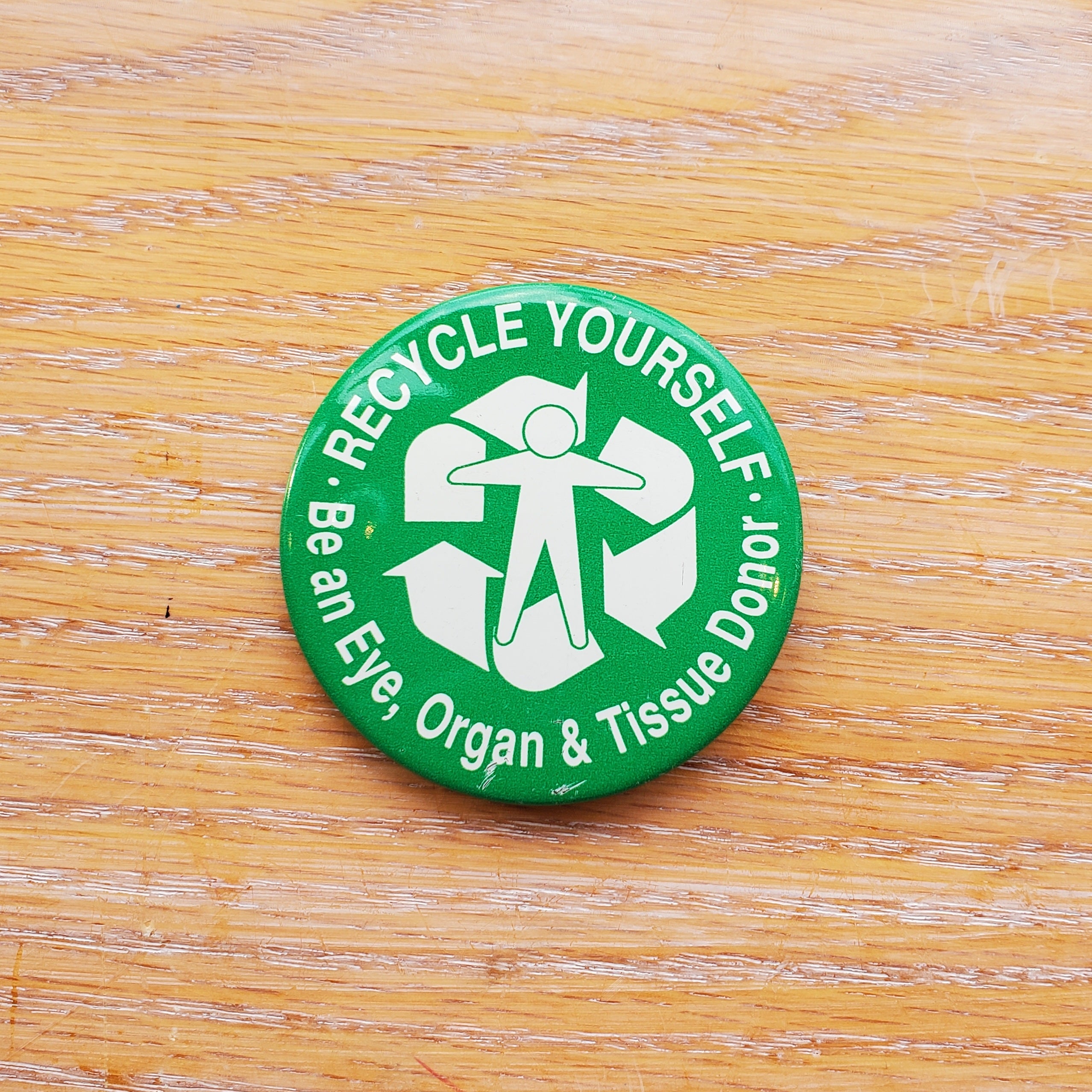Recycle Yourself Vintage Pinback Button
